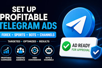 set up profitable telegram ads for sports, gaming, channel and forex campaigns