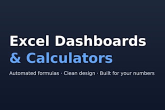 custom excel calculator tracker and dashboard