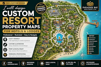 design custom resort property maps for hotels and lodges