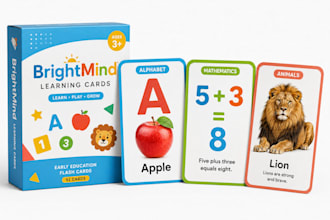 design professional custom flash cards for kids, education, games and learning