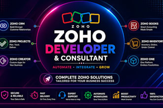 be your zoho developer for zoho one, CRM, creator automation and API integration