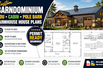 design custom barndominium adu cabin pole barn and farmhouse house plan