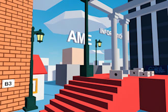 create ame environment, roblox map builder, low poly assets