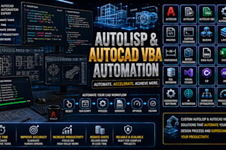 develop autolisp autocad, vba cad automation, macro and custom scripts