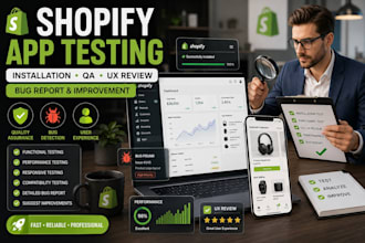 write shopify app testing app store installation review app usability app test