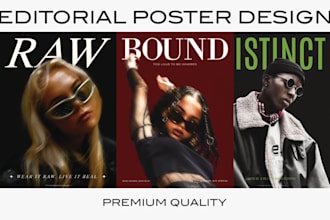 design professional fashion posters for print or web