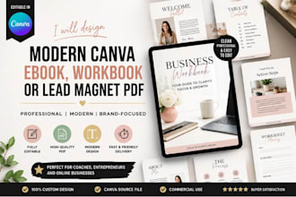 design modern canva ebook, workbook or lead magnet PDF