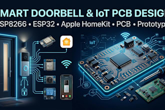 design, prototype, solder smart doorbell, esp8266, homekit iot pcb