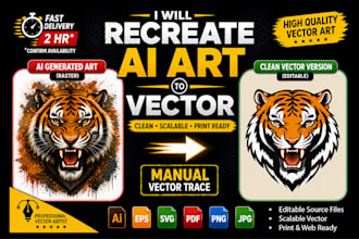 manually recreate ai generated image or logo into vector