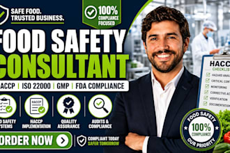 develop haccp plan, food safety plan, gmp sop and iso 22000 documentation