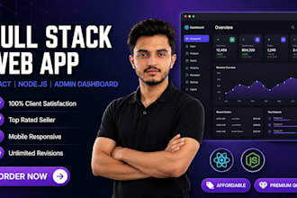 create a full stack web app in react node with database API