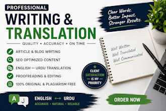 write SEO optimized articles and translation