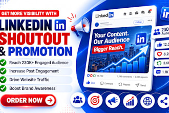 do linkedin shoutout and promotion and share your content to 230k audience
