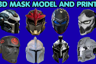 create wearable 3d mask 3d helmet 3d cosplay armor custom printable 3d mask stl
