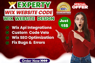 develop design redesign update edit wix website, fix wix studio, wix velo expert