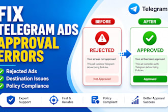 fix telegram ads approval errors, rejected ads and destination issues