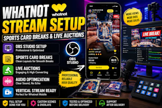 setup whatnot sports card auctions break live stream with obs studio