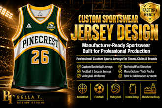 create manufacturer ready sportswear tech pack for clothing production