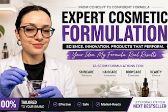 develop formulas for cosmetic formulation skincare haircare and beauty products