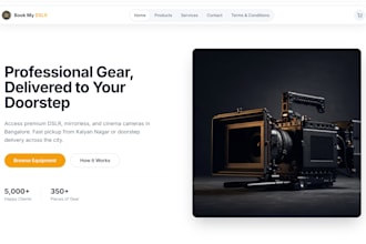 design a website for equipment and product rental companies