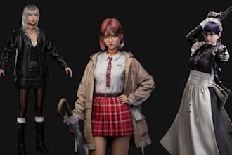 do virtual 3d fashion cloth and accessories 3d garment outfit for your metahuman