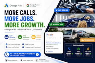set up google ads for auto detailing, body shop and towing services