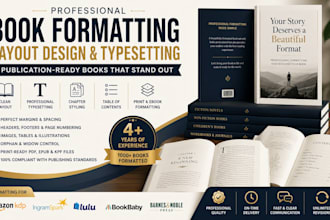 do professional book formatting, layout design and typesetting for KDP