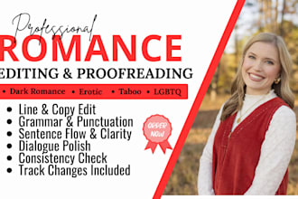 edit and proofread your romance novel dark erotica lgbtq contemporary romantasy