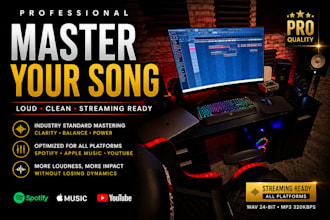 professionally master your song for spotify, apple music and all streamin