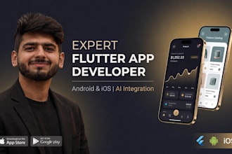 develop flutter android, ios mobile app with ai integration