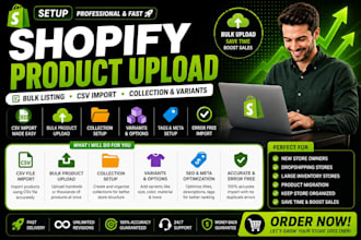 setup shopify product upload bulk listing csv import collection and variants