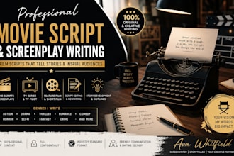 write a professional movie script, screenplay, feature film, TV pilot