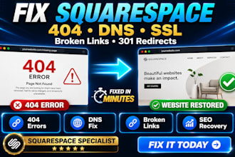 fix squarespace 404 errors and broken links