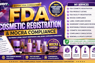 do fda cosmetic registration, mocra compliance, cosmetic product listing and fda