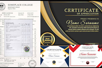 design official transcript and certificate for university, college and ged