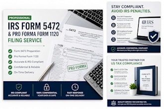 prepare and file irs tax form 5472 and form 1120 for USA business tax