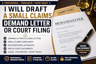 draft a strong small claims demand letter or pro se court filing