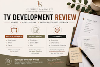 review your TV pitch, treatment or series bible