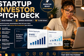 design startup investor pitch deck and vc presentations