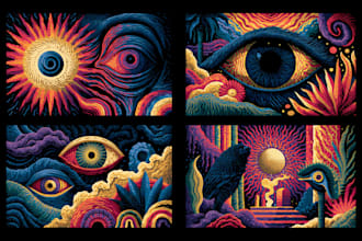 design a vintage psychedelic trippy t shirt design