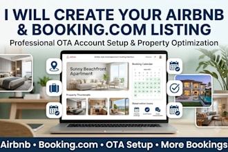 create your airbnb and booking com listing and set up your ota account