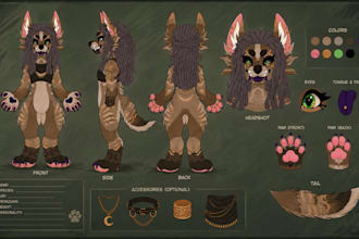 draw furry reference sheet furry ref sheet anthro character sheet for fursuit