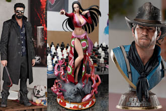 print and paint 3d minitaure, anime action figure 3d figurine statues stl model
