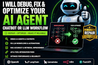 debug fix and optimize your ai agent, chatbot, or llm workflow