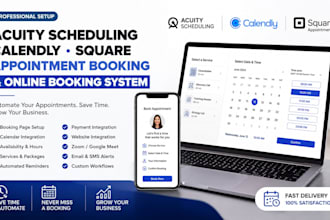 setup acuity scheduling, calendly, square, appointment booking, online booking