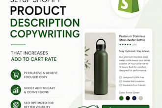 setup shopify product description copywriting that increases add to cart rate