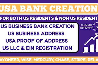 do USA bank creation for USA llc owners mercury wise payoneer stripe, USA bank