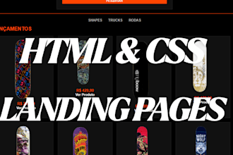 create a modern HTML and CSS one page website or landing page