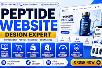 peptide website, supplement website, peptide ecommerce,peptide  website,design
