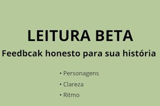 fazer leitura beta da sua historia em portugues